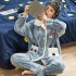 Conjunto de pijama de franela larga de terciopelo más grueso y cálido