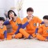 Pijamas de primavera padre-hijo Goku traje de algodón de manga larga para la familia.