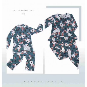 Pijamas de algodón de padres e hijos Pijamas de hombres y mujeres coreanos