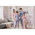 Pijama de padres e hijos, una familia de tres pantalones de algodón de manga corta