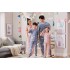 Pijama de padres e hijos, una familia de tres pantalones de algodón de manga corta