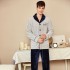 invierno franela hombre ensanchado traje de pijama