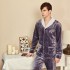 invierno franela hombre ensanchado traje de pijama