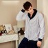 Más grueso invierno amantes franela pijama traje para hombre