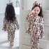 stich leopard Impresión pijama de niña traje para caes y invierno Dibujos animados ninos pijamas Encantador pijamas