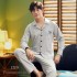 Ocio Manga larga Puro algodón pijamas para primavera cómodo hombre lounge pjs