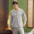 Ocio Manga larga Puro algodón pijamas para primavera cómodo hombre lounge pjs
