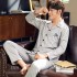 Ocio Manga larga Puro algodón pijamas para primavera cómodo hombre lounge pjs