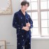 Nuevo hombre's franela pijamas cómodo batas para hombre