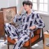 Más tamaño Impresióned pijamas para hombre Manga larga hombre's thicken batas