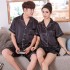 Conjunto de pijamas de pareja seda simulada verano pantalones cortos de manga corta pareja batas