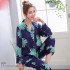 Simulado femenino seday ropa de dormir para primavera manga larga impresión ocio cardigan pijamas para senoras