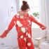 Manga largaImpresióned female seday ropa de dormir para primavera tallas grandes Encantador cardigan seda de hieloy ropa de dormir para senoras