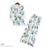 Manga larga Moda Impresióned seday ropa de dormir para senoras tallas grandes cardigan seda de hielo female pijamas