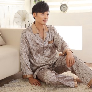 delgado cómodo seda como hombre batas para invierno baratos Manga larga pijamas