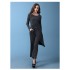 Casual senorass lounge pijamas irregular plisado De punto cómodo mujer batas