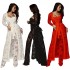 Sexy para caes Vestido encaje pantalones anchos pierna tres piezas traje de ocio