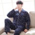 Manga larga algodón hombre pijamas holgado ajustado pijamas cómodo