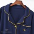 Nuevo Couple Embroidery algodón pjs cómodo Manga larga Turn-collar ropa de dormir para primavera