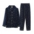 hombre Manga larga algodón pijamas De punto algodón leisure deep blue con space Impresión