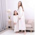 algodón blanco mujer pijamas, niñas ropa de dormir casual pijamas