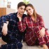 Manga larga algodón pijamas para pareja casual puro algodón pjs