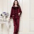 invierno franela Bata de noche Conjunto de pijamas engrosadas casa pijamas