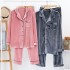 para caes y invierno puro algodón par cardigan pijamas más suaves, pijamas casuales de terciopelo dorado para senoras y hombre