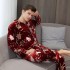 Pijamas sueltas de los amantes de manga larga en para caes y invierno