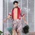 hombre seda pijamas verano pijamas kimono japonés vestido de noche