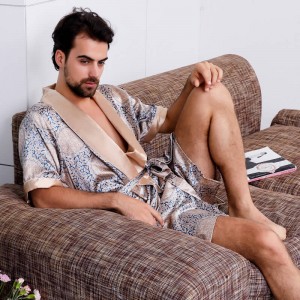 hombre seda pijamas verano pijamas kimono japonés vestido de noche