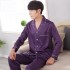 Color liso Lujo hombre Satén pijamas cómodo lounge pijamas hombre