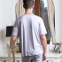 camiseta verano 100% mulberry seda, ropa de dormir seda hombre de mediana edad