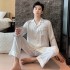 Pijamas para hombres y mujeres, patrón oscuro, estampado de seda, gris, azul, servicio a domicilio al por mayor