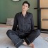 Pijamas para hombres y mujeres, patrón oscuro, estampado de seda, gris, azul, servicio a domicilio al por mayor