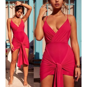 Lujo Tirantes sexy ropa de dormir cómodo pecho bajo Bata de noche