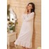 Ropa de dormir para mujeres Vestido de noche de algodón Bata larga Sexy White Plus