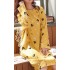Vestido de Noche de Mujer en Talla Grande Versión Coreana 100% Algodón Vestido de Noche de Flor de Planta Estampado Vestido de Noche Femenino de Manga Larga para Dormir