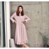 Primavera Verano Lotus Leaf Ropa de dormir para mujer Camisón de algodón modal Vestido de casa de manga larga para dormir desnuda