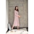 Primavera Verano Lotus Leaf Ropa de dormir para mujer Camisón de algodón modal Vestido de casa de manga larga para dormir desnuda
