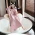 Pijamas para mujeres, talla grande, vestido de cuello redondo, camisones de rayas para el hogar.