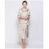 Nuevo Thin Ice Silk Milan Bata de impresión Fresh and Sweet Night Gown Womens Long Spring Summer Home Dress