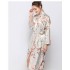 Nuevo Thin Ice Silk Milan Bata de impresión Fresh and Sweet Night Gown Womens Long Spring Summer Home Dress