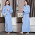 Mujeres Bata larga gruesa Bolsillos Camisón Camisón Sweet Lady Kimono Bata de baño Vestido de noche largo hasta el tobillo 