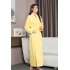 Mujeres Bata larga gruesa Bolsillos Camisón Camisón Sweet Lady Kimono Bata de baño Vestido de noche largo hasta el tobillo 