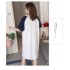 Vestido de noche de cuello redondo con estampado de gato de dibujos animados de algodón para mujer, manga corta, camisón, primavera, verano, ropa para el hogar