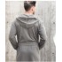 Camisón de algodón para hombres Bata de baño de manga larga gris y cuello en V, y pijamas con capucha.