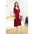 Camisón de mujer Camisón sin espalda sexy de verano Modal Algodón Tallas grandes Pijamas largos de manga corta Ropa para el hogar