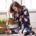 Pure algodón cardigan mujer 'Impresióned pijamas para para caes Manga largacómodo two sets pjs