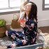 Pure algodón cardigan mujer 'Impresióned pijamas para para caes Manga largacómodo two sets pjs